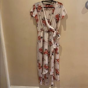 Floral cross tie dress